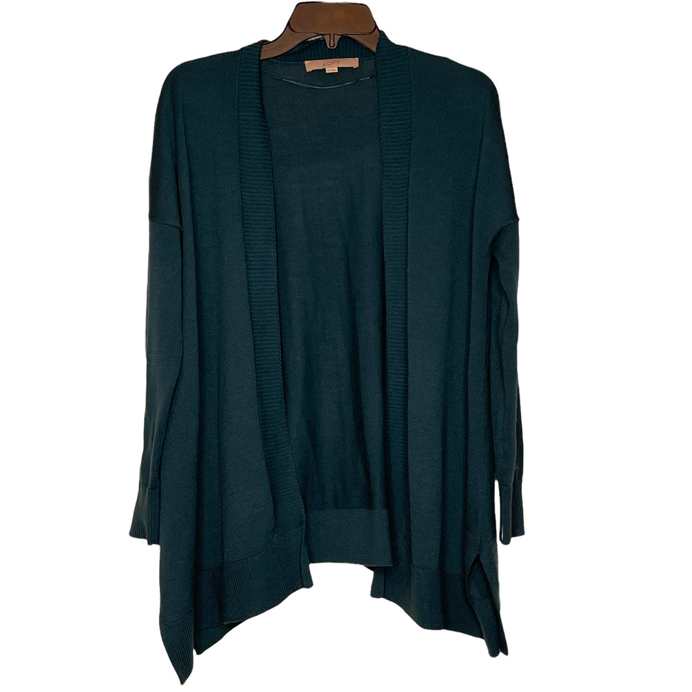 Ann Taylor Loft Womens Open Sweater Size XS Green Wool Blend Long Sleeve‎